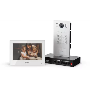 DAHUA KTP05(F) 2 laidų IP vaizdo domofono rinkinys su 7 inch jutikliniu ekranu, 2MP lauko stotele ir maitinimo šaltiniu
