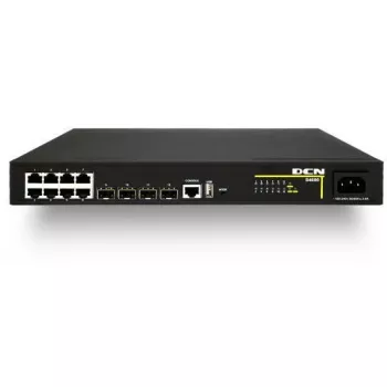 Dahua Technology DCN S4600-12X-P-SI valdomas Layer 2+ komutatorius, 8x PoE+ 10/100/1000Base-T + 4x 10G SFP+, 125W PoE biudžetas