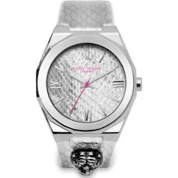 Daisy Dixon moteriškas laikrodis DD117S 36mm pilkas odinis dirželis