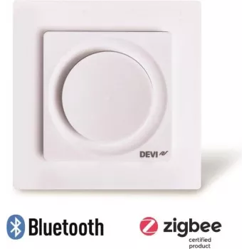 DANFOSS DEVI DEVIreg Display Connect Programuojamas išmanusis termostatas su programėlės valdymu, jutikliniu ekranu, Polar White (RAL 9016)