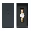 DANIEL WELLINGTON Petite Lumine moteriškas laikrodis 28 mm rožinio aukso tinklelio apyrankė DW00100682