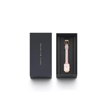 DANIEL WELLINGTON Petite Lumine Moteriškas Laikrodis DW00100636 20mm Rožinio Aukso Tinklelio Apyrankė
