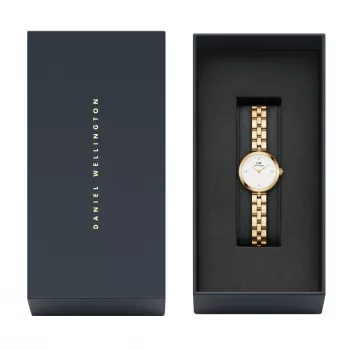 DANIEL WELLINGTON Petite Melrose Moteriškas Laikrodis 22mm Rožinio Aukso Tinklelio Apyrankė DW00100715