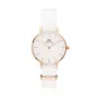 DANIEL WELLINGTON Petite Melrose moteriškas laikrodis 28 mm rožinio aukso tinklelio apyrankė DW00100313