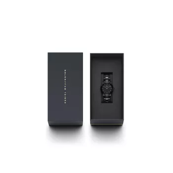 DANIEL WELLINGTON Petite Melrose Moteriškas Laikrodis 28mm Rožinio Aukso Tinklelio Apyrankė DW00100415
