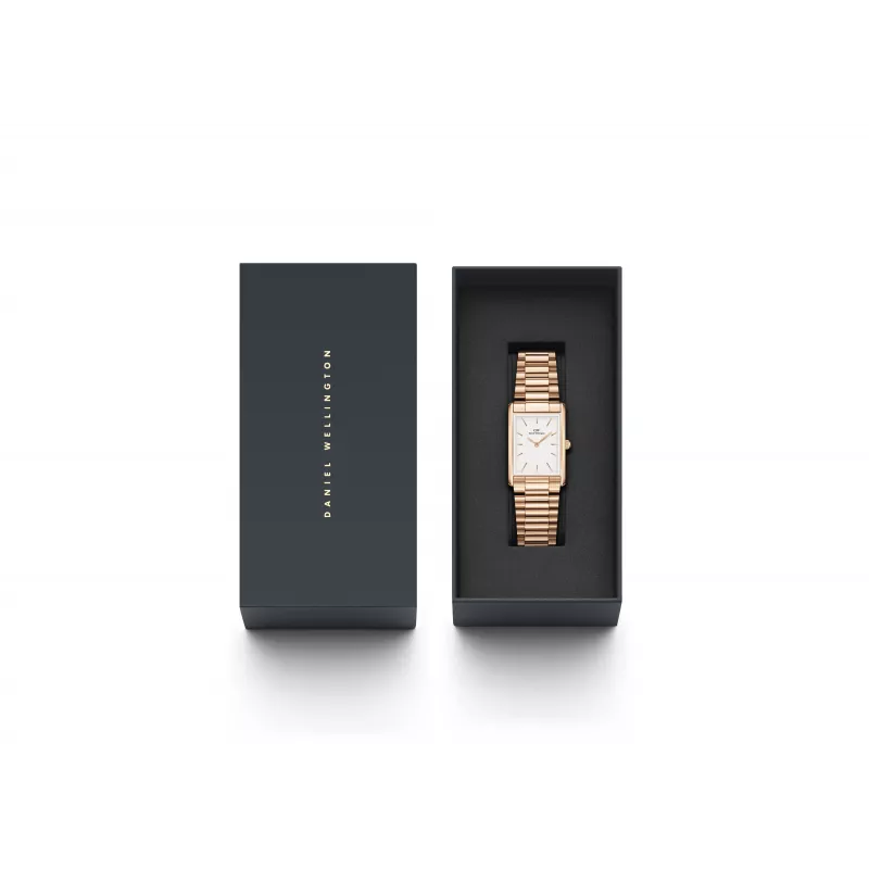 DANIEL WELLINGTON Petite Melrose moteriškas laikrodis 35 mm rožinis auksas nerūdijančio plieno tinklelis DW00100702