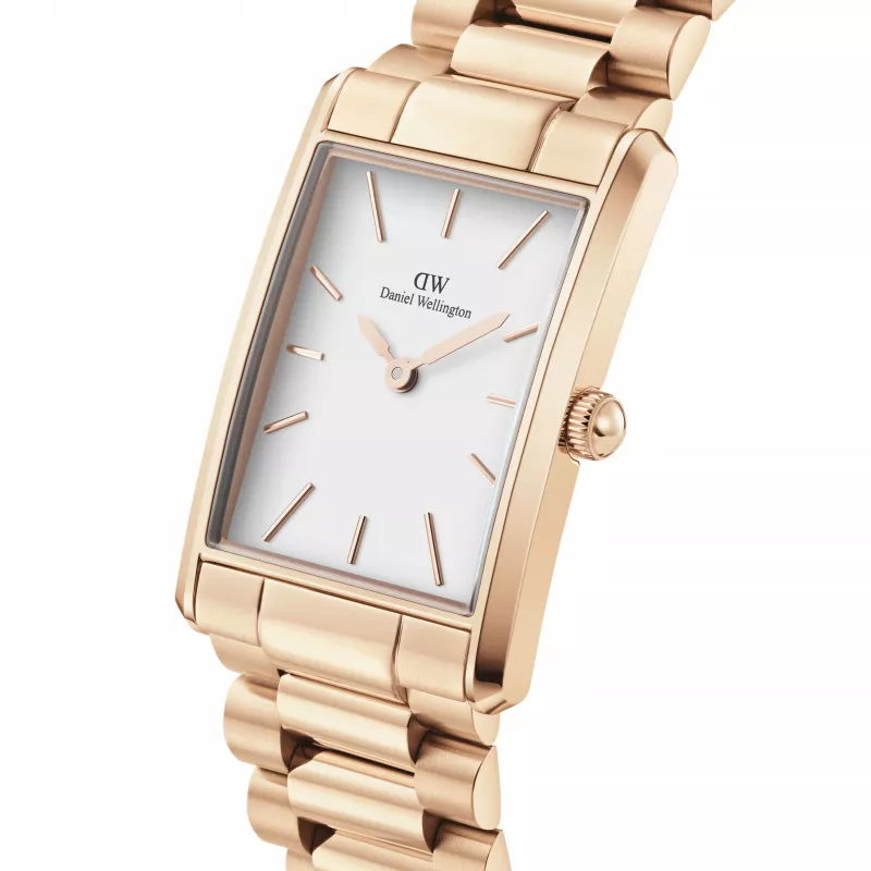 DANIEL WELLINGTON Petite Melrose moteriškas laikrodis 35 mm rožinis auksas nerūdijančio plieno tinklelis DW00100702