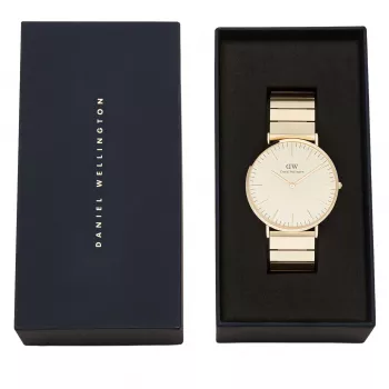 DANIEL WELLINGTON Moteriškas laikrodis DW00100779 40mm Rožinis auksas Juodas NATO