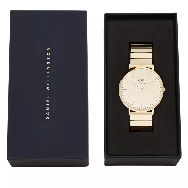 DANIEL WELLINGTON Moteriškas laikrodis DW00100779 40mm Rožinis auksas Juodas NATO