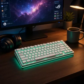 Dark Project ALU81A Terra Nova White mechaninė klaviatūra, G3MS Moonstone jungikliai, US ANSI