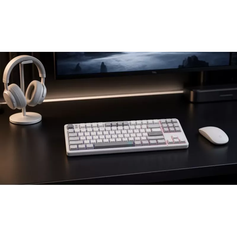 DARK PROJECT ALU87A Daylight mechaninė klaviatūra, G3MS Zircon jungikliai, rusiška klaviatūra, aliuminis, RGB, Hot-Swappable, TKL