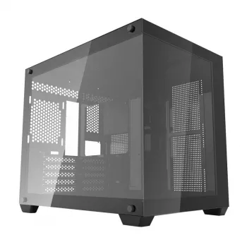 Darkflash C285MP vidutinio bokšto kompiuterio korpusas, grūdinto stiklo šoninė plokštė, ATX, juodas