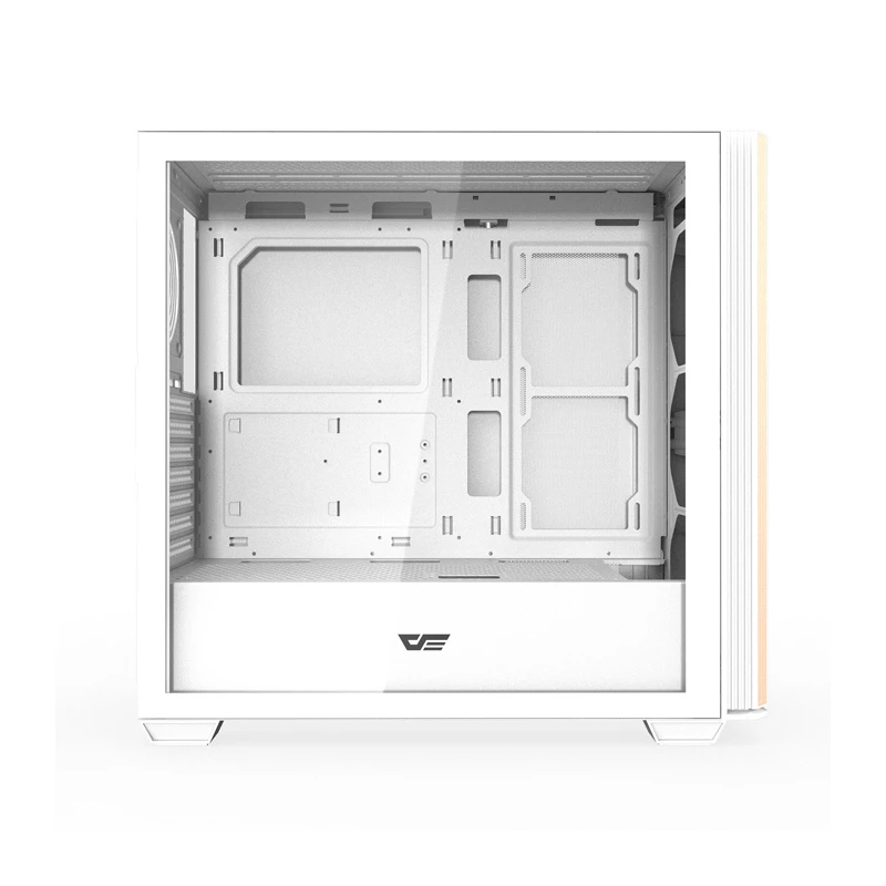 Darkflash DS900WS ATX vidutinio bokšto kompiuterio korpusas, baltas, grūdintas stiklas, be ventiliatorių | Kur.lt