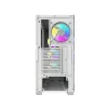 DARKFLASH DS900WS Mid Tower baltas korpusas su 4 ARGB ventiliatoriais