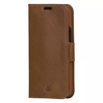DBRAMANTE 1928 Copenhagen Slim Flip Case, Apple iPhone 13 Pro Max, šviesiai ruda oda, magnetinis užsegimas, 3 kortelių lizdai, stovas, belaidis įkrovimas