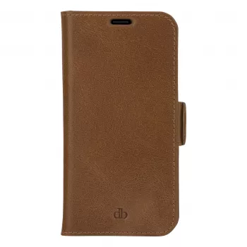 DBRAMANTE 1928 Copenhagen Slim Flip Case, Apple iPhone 13 Pro Max, šviesiai ruda oda, magnetinis užsegimas, 3 kortelių lizdai, stovas, belaidis įkrovimas
