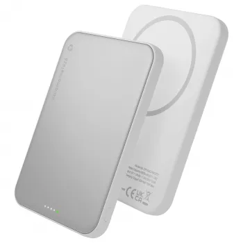 DBRAMANTE 1928 dbramante1928 rechargePowerBank5KWLSlimQi225wWHT belaidis 5000 mAh 25 W maitinimo bankas, baltas