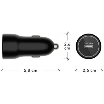 dbramante1928 Re-Charge 30W USB-C PD automobilinis įkroviklis - juodas CC3000BL7081