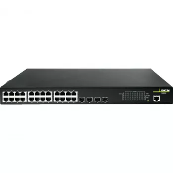 DCN S4200-28P-PL-SI-R2 valdomas 2 lygio PoE+ komutatorius, 24x Gigabit PoE+ prievadai, 4x SFP, 200 W