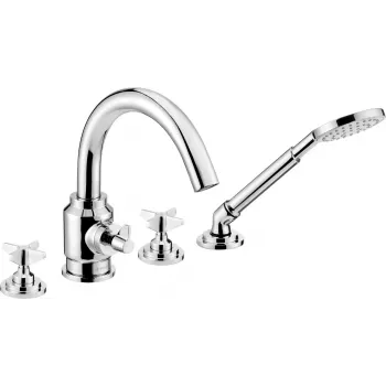 DEANTE 4-Hole Bathtub Mixer with Shower Set Chrome Arnika Series