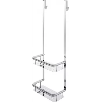 DEANTE Bamboo Shower Caddy su 2 lentynomis ir 2 kabliukais – kabinama už durų lentyna vonios kambario daiktams