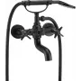 DEANTE Bathtub Mixer with Shower Set - matinė juoda, sieninis, vienos svirties, keraminė kasetė, žalvaris