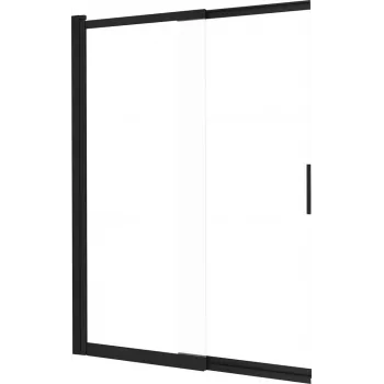 DEANTE Vonios Ekranas 100x140 cm Vieno Skydo Sieninis Tvirtinimas Grūdintas Saugos Stiklas Aliuminio Rėmas Matinė Juoda