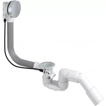 DEANTE vonos sifonas su automatiniu kamščiu, chromuotas žalvaris, 52 mm kanalas, 40/50 mm išvadas