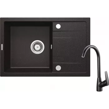 DEANTE Granite Sink with 1-Bowl Faucet with Drainer