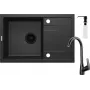 DEANTE Granite Sink with 1-Bowl Faucet with Drainer - with Dispenser