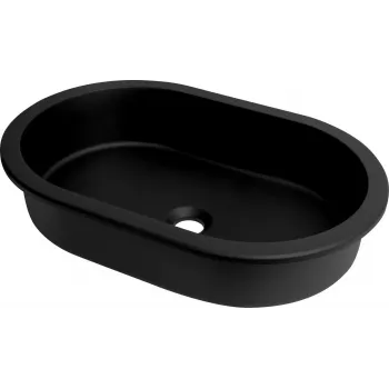 DEANTE Granite Undermount/Recessed Washbasin Titanium Black 460x410 mm