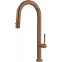 DEANTE virtuvės maišytuvas su ištraukiama galvute – 2 srovės, matinė juoda, žalvaris