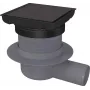 DEANTE Point Drain - Reversible nerūdijančio plieno grindų kanalizacija su sausu sifonu, 150x150 mm