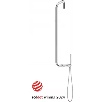 DEANTE Rain Shower su maišytuvu – chromuotas, 200 mm apvali galva, teleskopinis strypas