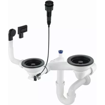 DEANTE Space-Saver Siphon 1,5 ir 2 dubenų granitinėms kriauklėms