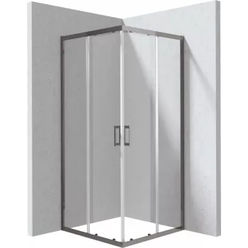 DEANTE Square Shower Cabin 80x80 cm su Dvigubomis Stumdomomis Durimis, Chromuotu Rėmu