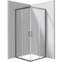 DEANTE Square Shower Cabin 80x80 cm su Dvigubomis Stumdomomis Durimis, Chromuotu Rėmu