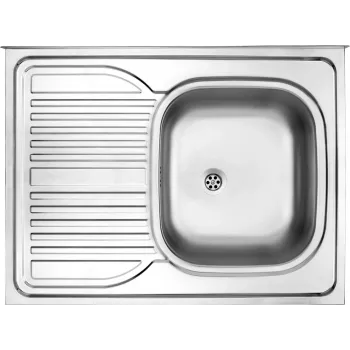 DEANTE Stainless Steel 1-Bowl Inset Kitchen Sink with Left Drainer, 780x435 mm