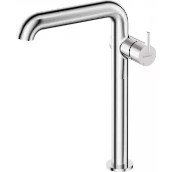 DEANTE Tall Washbasin Mixer with Rectangular Spout, Chrome, Brass, 1-Hole Deck-Mounted, Ceramic Cartridge 35 mm, 301 mm Height, 160 mm Reach, Flow Class Z, Acoustic Group I