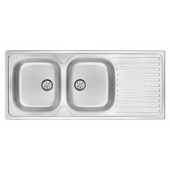DEANTE ZEU 0210 2-Bowl Granite Composite Sink with Drainer, Onyx