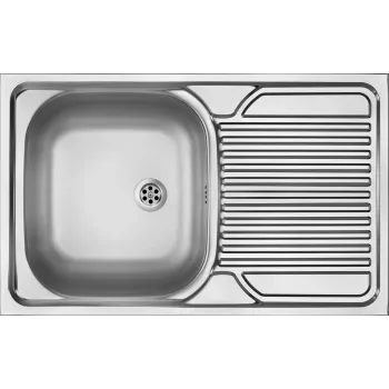 DEANTE ZM5 3110 1-Bowl Granite Composite Sink with Drainer - Overlay, Onyx Black
