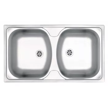 DEANTE ZMU 3200 2-Bowl Stainless Steel Sink with Drainer