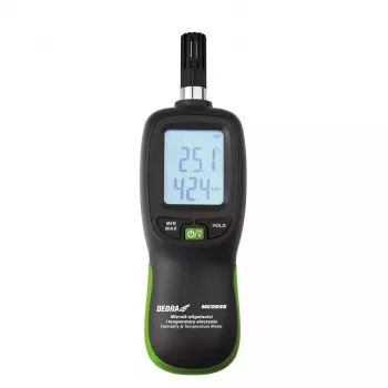 DEDRA MC0956 Garso lygio matuoklis – 30-130 dBA skaitmeninis decibelų matuoklis su A/C svertine, foniniu LCD apšvietimu, duomenų laikymu, Max/Min, IEC 651 Type 2