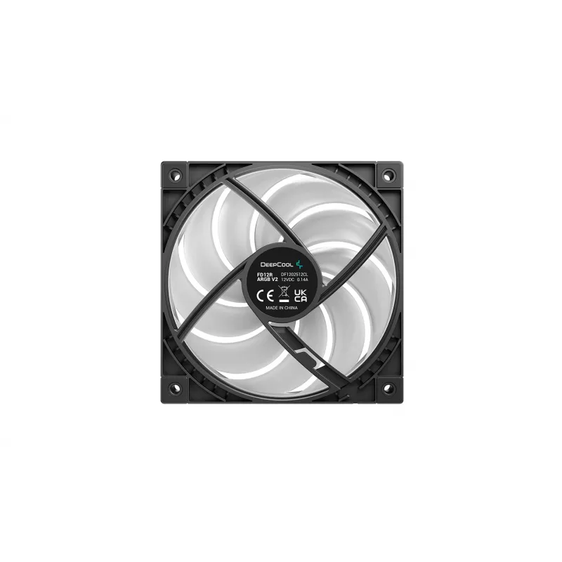 Deepcool FD12R ARGB V2 120 mm PWM adresuojamas RGB korpuso ventiliatorius - juodas