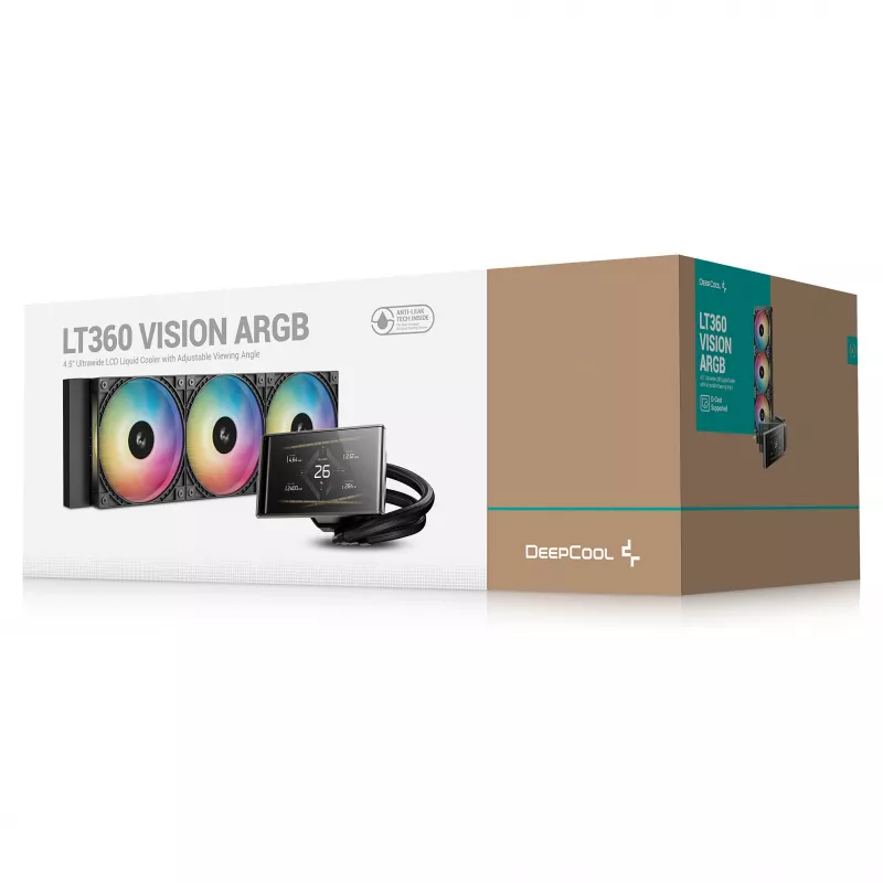 DeepCool LT360 VISION ARGB skysčio aušintuvas, 360 mm, juodas