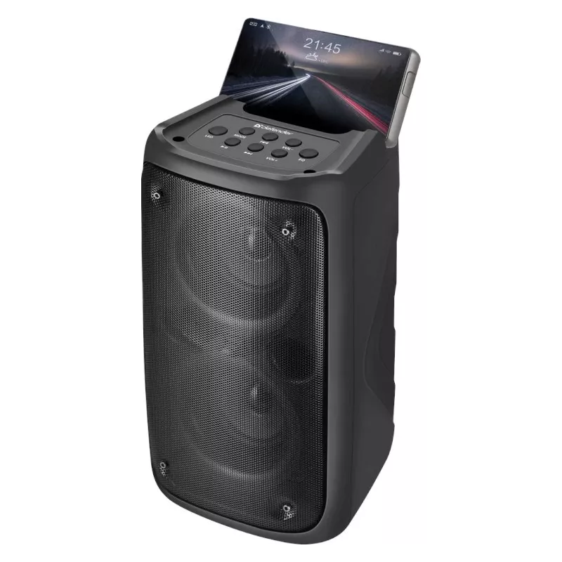 Defender Boomer 20 belaidis garsiakalbis 20W su šviesomis, FM, USB, AUX, mikrofono įvestimi