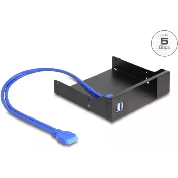 Delock 5.25 colio metalinis tvirtinimo rėmas plonojo lizdo mobilaus stovo su USB 5 Gbps (18006)