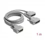 Delock Adapteris Y formos kabelis Serijinis RS-232 LFH D-Sub HD 60 kontaktų kištukas į 2x D-Sub 25 kontaktų kištukas, 1 m, Pilka
