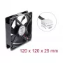 Delock ašinis ventiliatorius 48 V DC, 120 x 120 x 25 mm, 4 kontaktų PWM, juodas