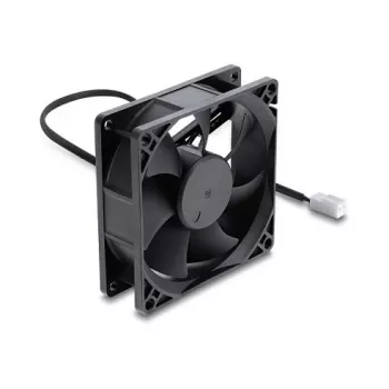 Delock ašinis ventiliatorius 48 V DC, 80 x 80 x 25 mm, 2 kontaktų jungtis, juodos spalvos